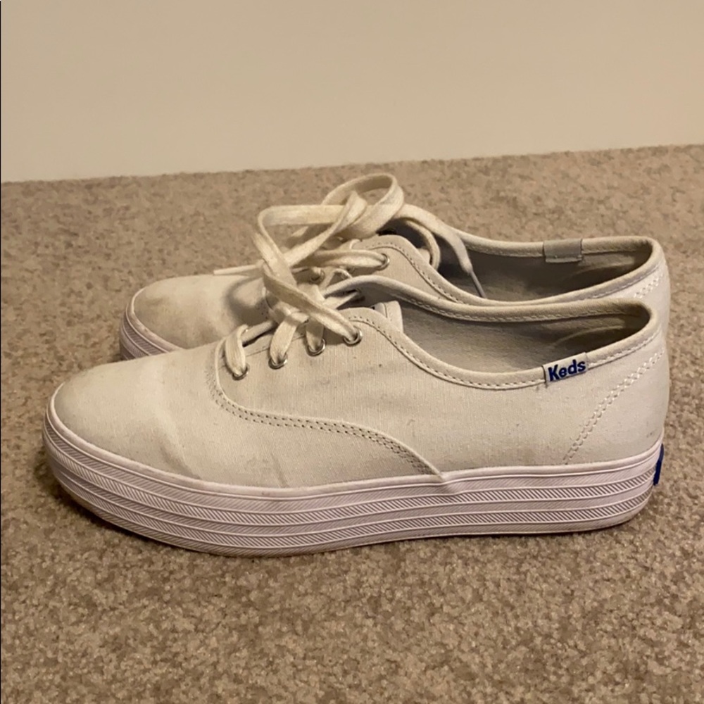 White platform keds